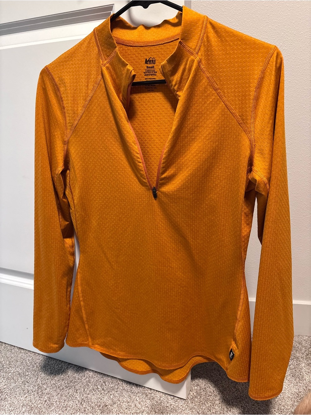 REI Women's Orange Long-Sleeve Half-Zip Active Top